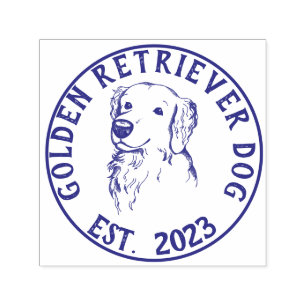 Carimbo Auto Entintado logotipo do passeador de cães Golden retriever
