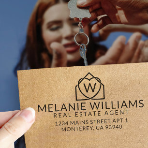 Carimbo Auto Entintado Logotipo do Realtor de Promocional Imobiliário Mod