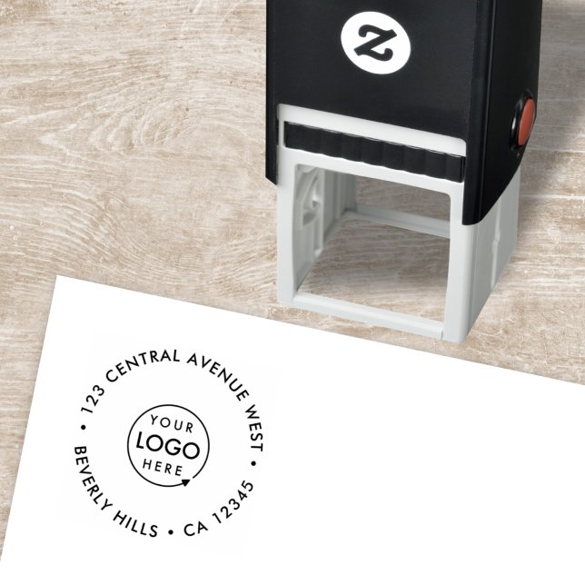 Carimbo Auto Entintado Logotipo Empresarial | Endereço de Devolução Redon (Criador carregado)