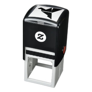 Carimbo Auto Entintado logótipo-origami-pássaro-voador-azul