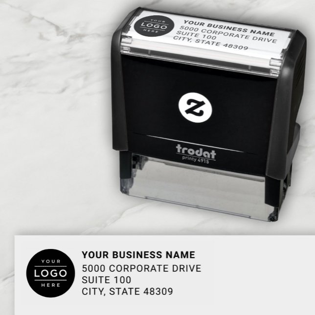 Carimbo Auto Entintado Logotipo Personalizado de Endereço de Devolução Co (Criador carregado)