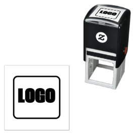 Carimbo Auto Entintado Logotipo preto para promoção da marca no Promocion