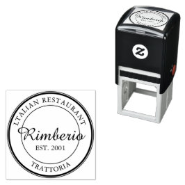 Carimbo Auto Entintado Logotipo Profissional Círculo Preto e Branco