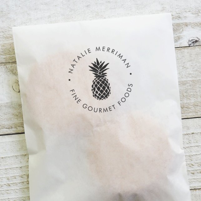 Carimbo Auto Entintado Logotipo redondo de abacaxi (Criador carregado)