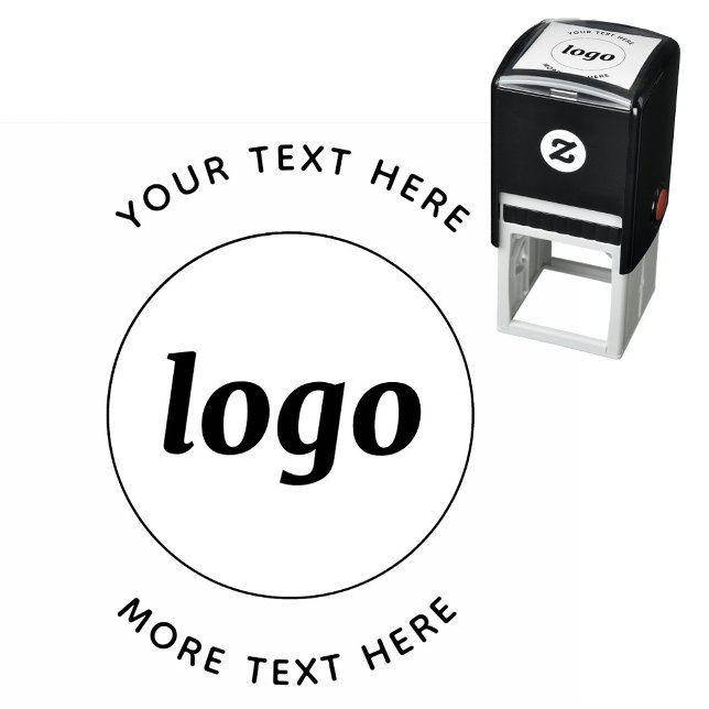 Carimbo Auto Entintado Logotipo Simples Com Promoção Empresarial De Texto (Simple logo with custom text business branding promotional self inking stamp)