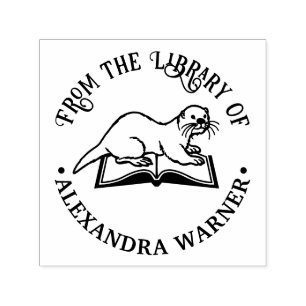 Carimbo Auto Entintado Londra em um Livro Nome do Livro da Biblioteca Red