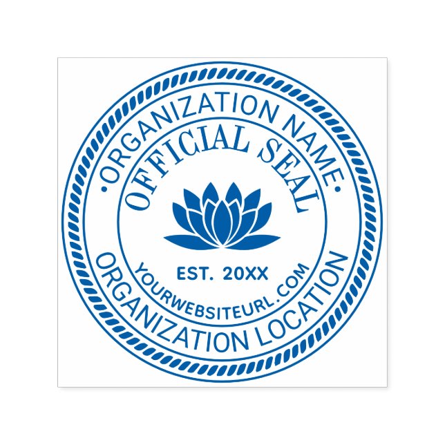Carimbo Auto Entintado Lotus Flower Oficial Seal Nome Local URL Leste (Design)