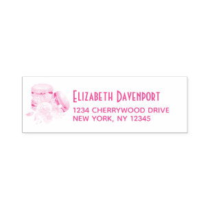 Carimbo Auto Entintado Macarões Coloridos e Flores Doce Deserto