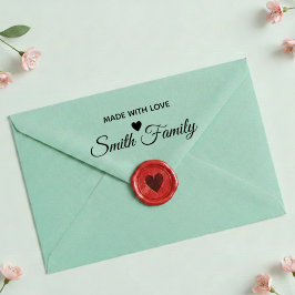 Carimbo Auto Entintado Made With Love Family Name Custom Label Stamp