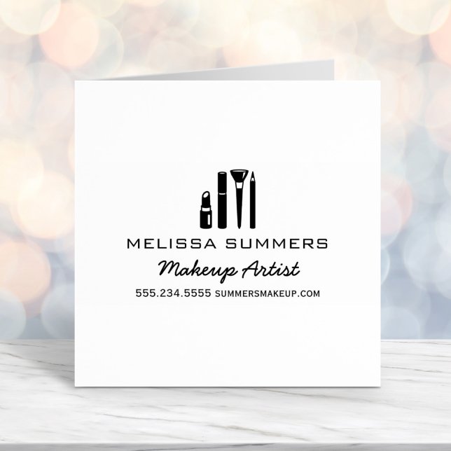 Carimbo Auto Entintado Makeup Artist Cosmetics Lipstick Mascara Endereço (Criador carregado)