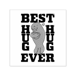 Carimbo Auto Entintado Manateio - Melhor Hug Nunca - Hug - Design ASL