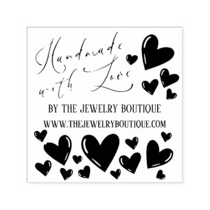 Carimbo Auto Entintado Manuscrito Com Corações De Amor Script Etsy Home C