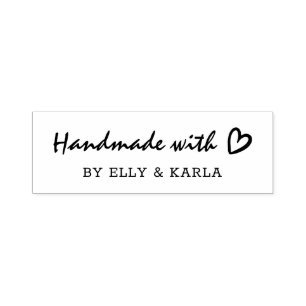 Carimbo Auto Entintado Manuscrito com Love Script Heart Business