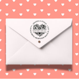 Carimbo Auto Entintado Mão feita com tema Foral de Amor