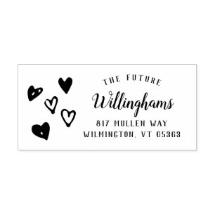 Carimbo Auto Entintado Mão lunática corações tirados   que Wedding