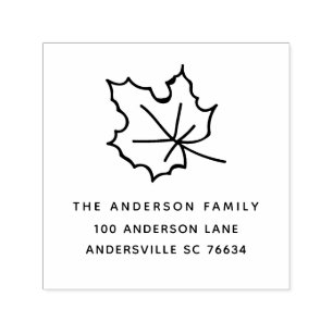 Carimbo Auto Entintado Mapeando Folha de Ação de Graças Endereço de Regre