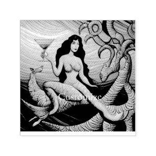 Carimbo Auto Entintado Martini Mermaid Thunder_Cove de cabelos longos