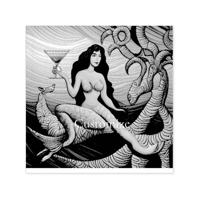 Carimbo Auto Entintado Martini Mermaid Thunder_Cove de cabelos longos (Design)