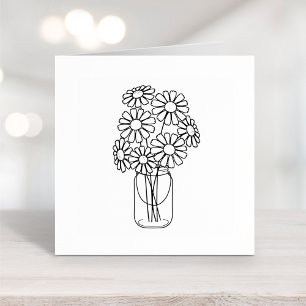 Carimbo Auto Entintado Mason Jar Daisy Flowers me Cor