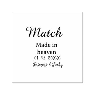 Carimbo Auto Entintado Match made in heaven add name date simple calligra