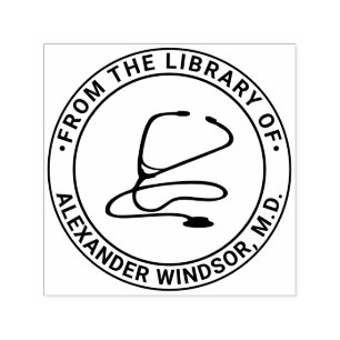 Carimbo Auto Entintado Médico Médico Enfermeiro Stethoscope Book