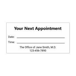Carimbo Auto Entintado Médico Médico Seu Próximo Lembrete de Compromisso