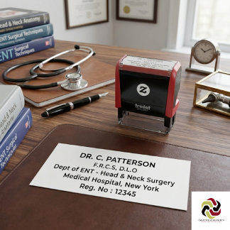 Carimbo Auto Entintado Médico Profissional de Saúde Personalizado