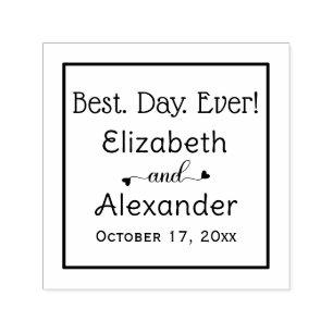 Carimbo Auto Entintado Melhor. Dia. Nunca! Tipografia de Nomes de Noiva