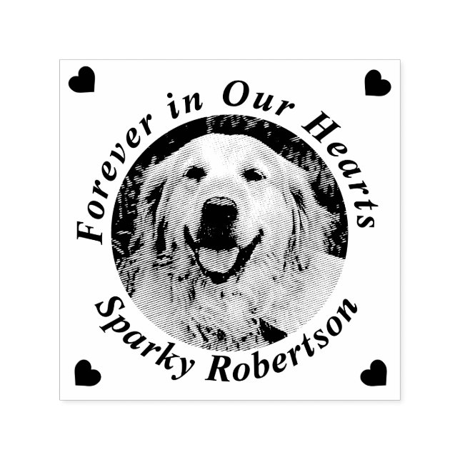 Carimbo Auto Entintado Memorial Heart Add Name Photo (Design)