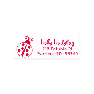 Carimbo Auto Entintado Meninos Bonitos Endereço de Retorno de Ladybug Ca