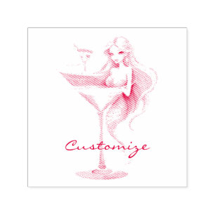 Carimbo Auto Entintado Mermaid Martini Girl Thunder_Cove