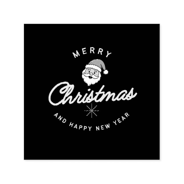 Carimbo Auto Entintado Merry Christmas and Happy New Year (Design)