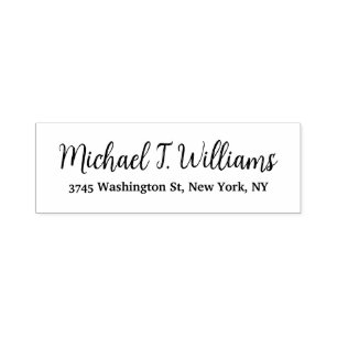 Carimbo Auto Entintado Mínimo Elegante Clássico de Manuscrito Negrito