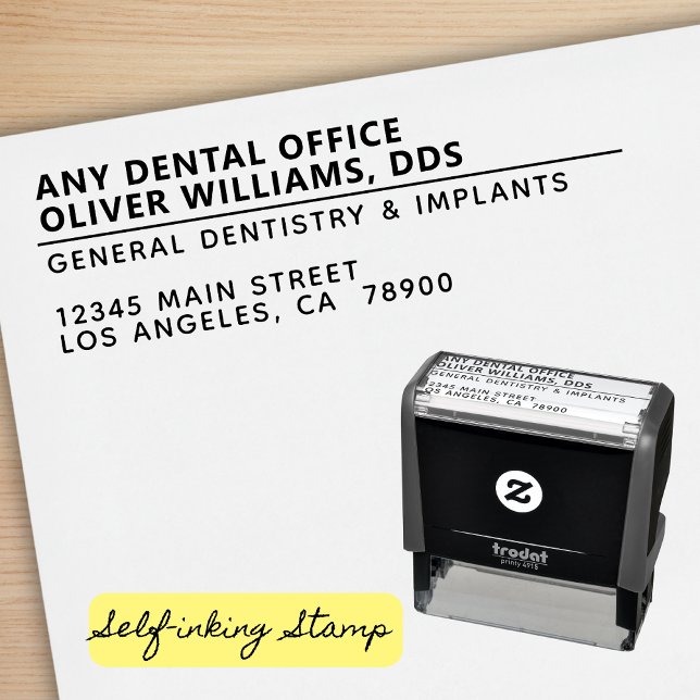 Carimbo Auto Entintado Modern Dental Office Dentist Return Address (Criador carregado)