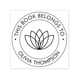 Carimbo Auto Entintado Modern Lotus Este Livro Pertence A