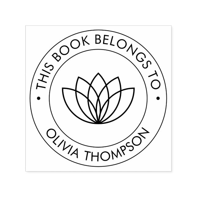 Carimbo Auto Entintado Modern Lotus Este Livro Pertence A (Design)
