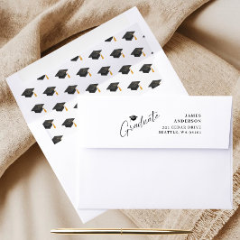 Carimbo Auto Entintado Modern Minimalist Chic Graduate Return Address