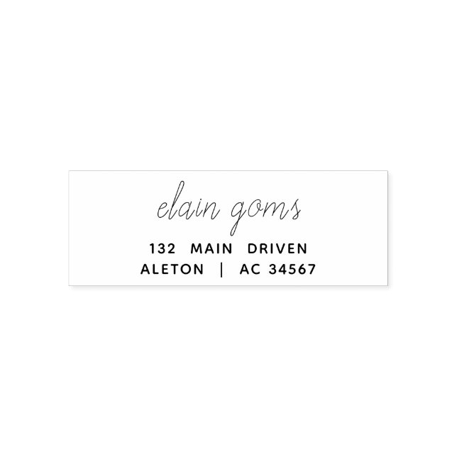 Carimbo Auto Entintado Modern Script | Minimal Elegant Return Address (Design)