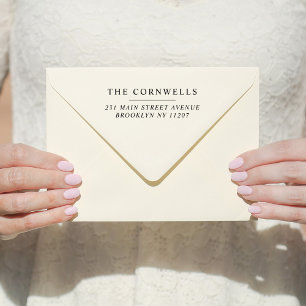 Carimbo Auto Entintado Modern Wedding Salvar Endereço de Devolução da Fam