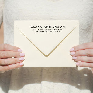 Carimbo Auto Entintado Modern Wedding Salvar Endereço de Devolução da Fam