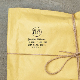 Carimbo Auto Entintado Moderno adicione seu script de logotipo e endereço