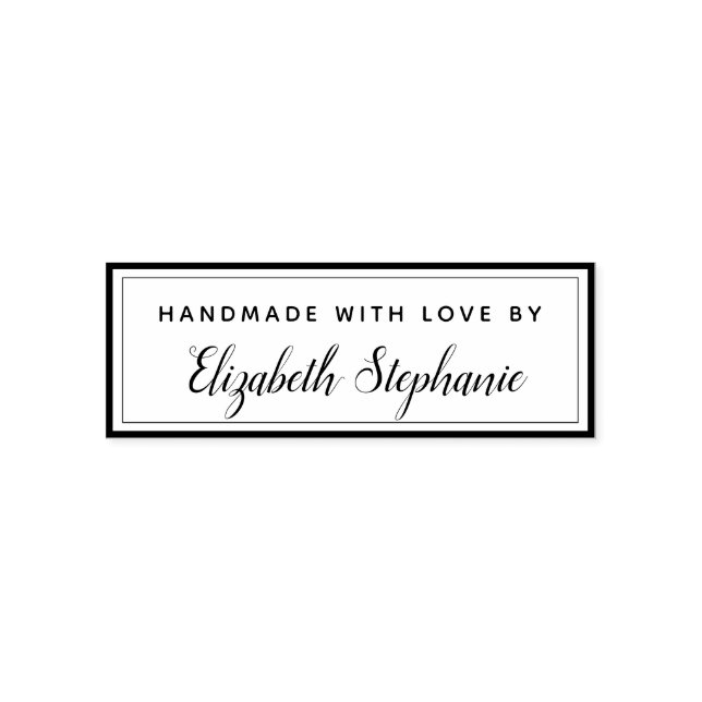 Carimbo Auto Entintado Moderno Elegante Feita à Mão com Amor (Design)