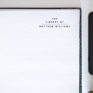 Carimbo Auto Entintado Moderno Elegante Simples Da Biblioteca De Livro