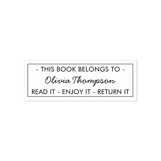 Carimbo Auto Entintado Moderno Este Livro Pertence Ao Personalizado (Design)