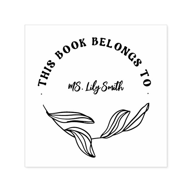 Carimbo Auto Entintado Moderno Personalizado Este Livro Pertence Ao Profe (Design)