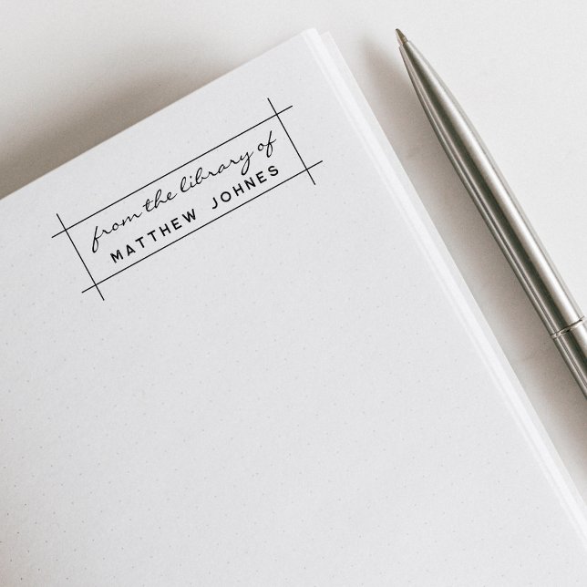 Carimbo Auto Entintado Moderno Simples Da Biblioteca Do Mínimo (Criador carregado)