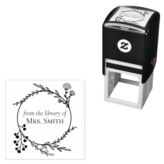 Carimbo Auto Entintado Moldura Botânica  Da Biblioteca De (In Situ)