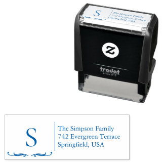 Carimbo Auto Entintado Monogram Family Address Stamp