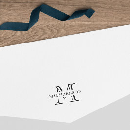 Carimbo Auto Entintado Monograma clássico do Sobrenome