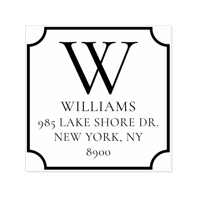 Carimbo Auto Entintado Monograma da Família Clássica Personalizado (Design)